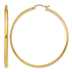 14k 2.75x50mm Polished Tube Hoop Earrings