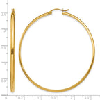 14k 2.75x55mm Polished Tube Hoop Earrings