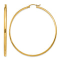 14k 2.75x55mm Polished Tube Hoop Earrings