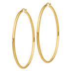 14k 2.75x65mm Polished Tube Hoop Earrings