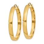 14k 4x35mm Polished Tube Hoop Earrings