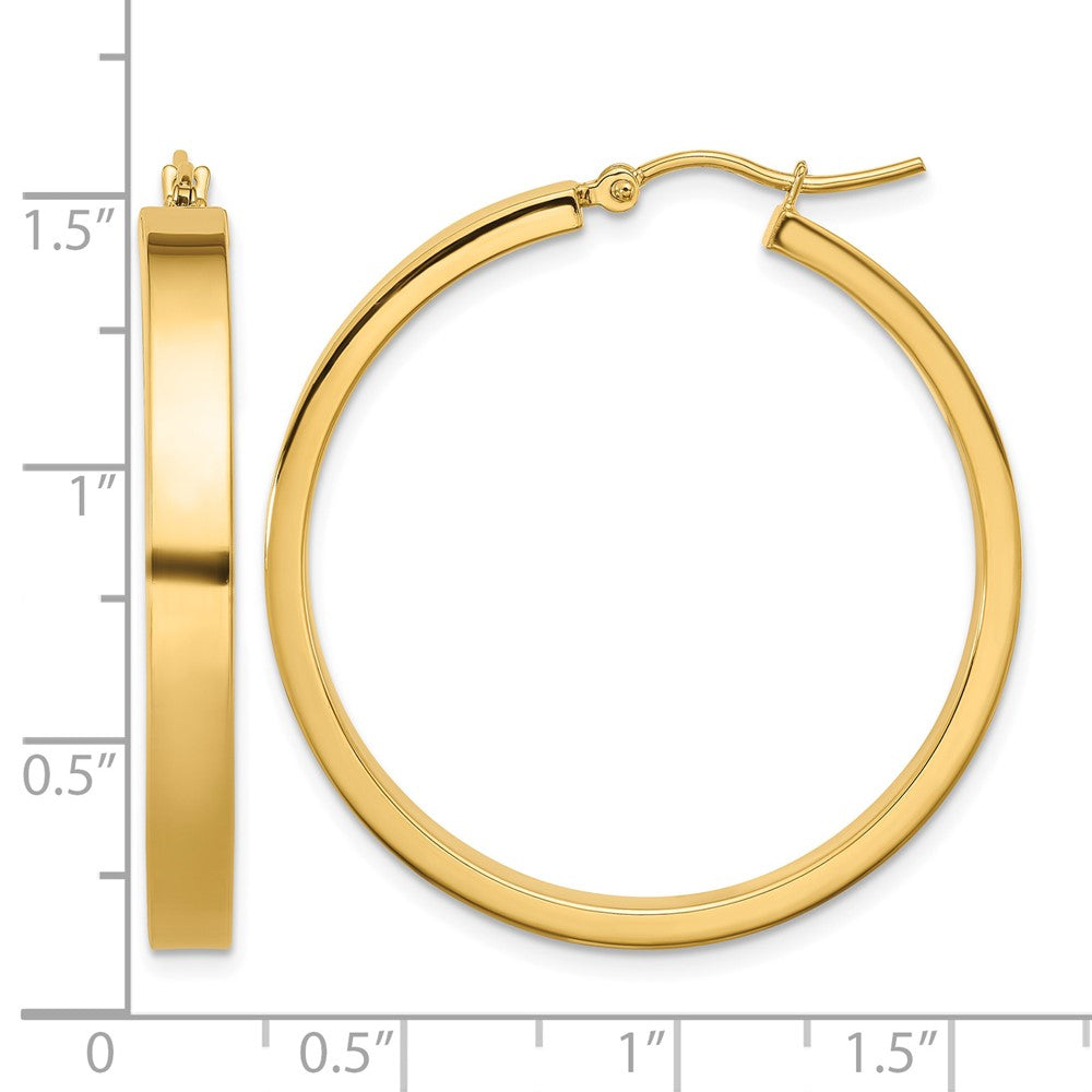 14k 4x35mm Polished Tube Hoop Earrings