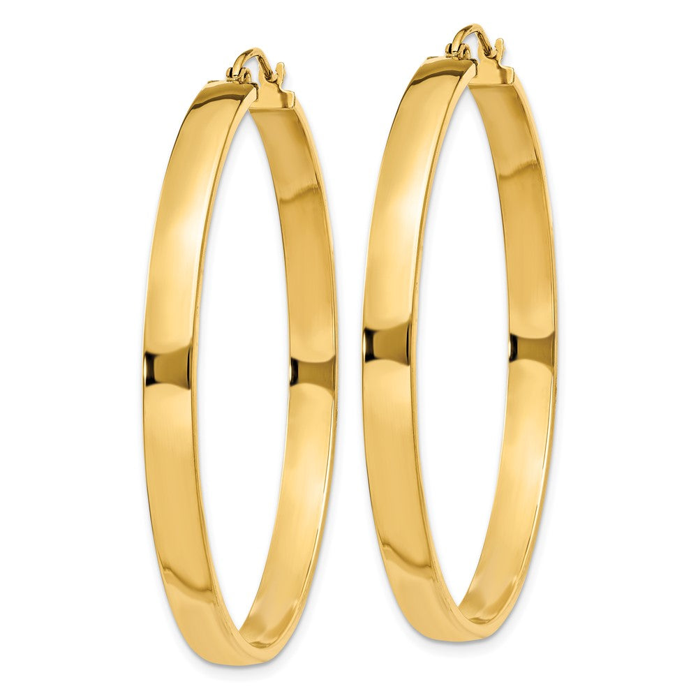 14k 4x45mm Polished Tube Hoop Earrings