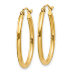 14k 2x24mm Oval Polished Tube Hoop Earrings