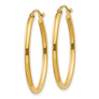 14k 2x30mm Oval Polished Tube Hoop Earrings