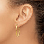 14k 2x30mm Oval Polished Tube Hoop Earrings