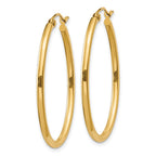 14k 2x35mm Oval Polished Tube Hoop Earrings