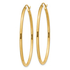 14k 2x47mm Oval Polished Tube Hoop Earrings