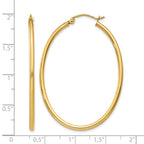 14k 2x47mm Oval Polished Tube Hoop Earrings