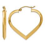 14k Polished Heart Hoop Earring