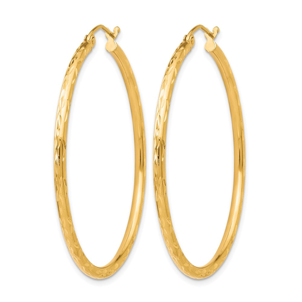 10K Textured Hinged Hoop Earrings