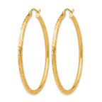 10K Textured Hinged Hoop Earrings