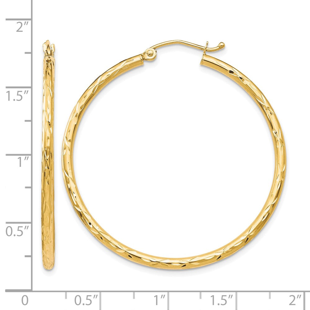 10K Textured Hinged Hoop Earrings