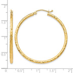 10K Textured Hinged Hoop Earrings