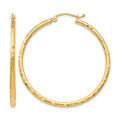 10K Textured Hinged Hoop Earrings