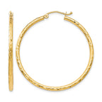10K Textured Hinged Hoop Earrings