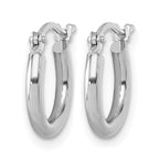 10K White Gold Polished Hinged Hoop Earrings