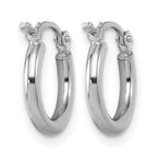 10K White Gold Polished Hinged Hoop Earrings