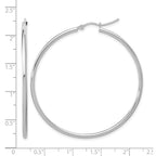 10K White Gold Polished Hinged Hoop Earrings