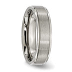 Chisel Titanium Brushed Center 6mm Ridged Edge Band