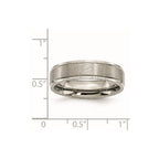 Chisel Titanium Brushed Center 6mm Ridged Edge Band