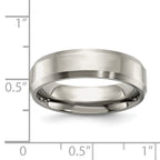 Titanium Polished with Brushed and Beveled Edge 6mm Band