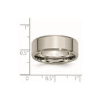 Titanium Polished with Brushed and Beveled Edge 8mm Band