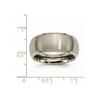 Chisel Titanium Satin and Polished 10mm Beveled Edge Band