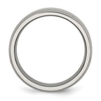 Chisel Titanium Brushed and Polished 8mm Beveled Edge Band