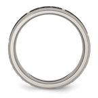 Chisel Titanium Brushed and Polished Celtic Laser Design 8mm Beveled Edge Band