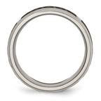 Chisel Titanium Brushed and Polished Celtic Laser Design 8mm Beveled Edge Band