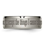 Chisel Titanium Brushed and Polished Serenity Laser Design 8mm Beveled Band