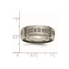 Chisel Titanium Brushed and Polished Serenity Laser Design 8mm Beveled Band