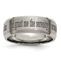 Chisel Titanium Brushed and Polished Serenity Laser Design 8mm Beveled Band