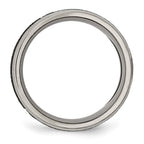 Chisel Titanium Brushed and Polished Cross Laser Design 8mm Beveled Edge Band