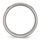 Chisel Titanium Brushed and Polished Masonic Laser Design 8mm Beveled Edge Band