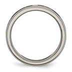 Chisel Titanium Brushed and Polished Claddagh Laser Design 8mm Beveled Edge Band