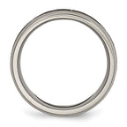 Chisel Titanium Brushed and Polished Cross Laser Design 8mm Beveled Edge Band