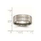Chisel Titanium Brushed and Polished 8mm Grooved Band