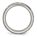 Chisel Titanium Brushed and Polished Celtic Laser Design 8mm Ridged Edge Band