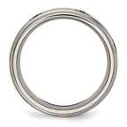 Chisel Titanium Brushed and Polished Cross Laser Design 8mm Ridged Edge Band