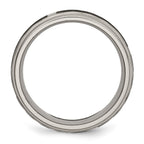Chisel Titanium Brushed and Polished Celtic Laser Design 8mm Ridged Edge Band