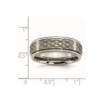 Chisel Titanium Brushed and Polished Celtic Laser Design 8mm Ridged Edge Band