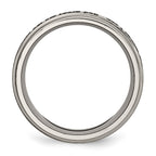 Chisel Titanium Brushed and Polished Serenity Laser Design 8mm Ridged Edge Band