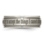 Chisel Titanium Brushed and Polished Serenity Laser Design 8mm Ridged Edge Band