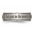 Chisel Titanium Brushed and Polished Serenity Laser Design 8mm Ridged Edge Band