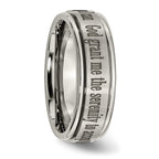 Chisel Titanium Brushed and Polished Serenity Laser Design 8mm Ridged Edge Band