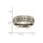Chisel Titanium Brushed and Polished Serenity Laser Design 8mm Ridged Edge Band