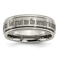 Chisel Titanium Brushed and Polished Serenity Laser Design 8mm Ridged Edge Band