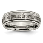 Chisel Titanium Brushed and Polished Serenity Laser Design 8mm Ridged Edge Band